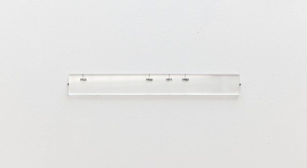 Cevdet Erek, Ruler Coup (mini) (2011), produced for the 12th Istanbul Biennial. The "Ruler" series shows the dates of the foundation of the Turkish Republic and of the 3 military coups. Courtesy of the artist and mor charpentier. Paris.