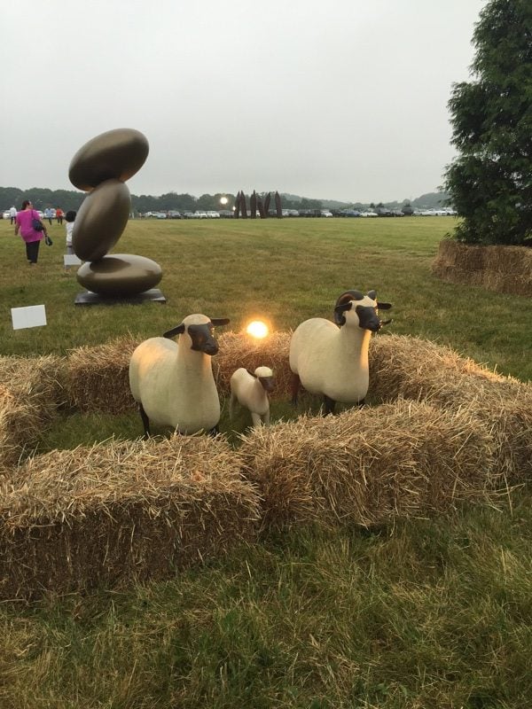 Francois-Xavier Lalanne, <i>Three Sheep</i> at Nova's Ark Project at Art Southampton . Photo by Eileen Kinsella