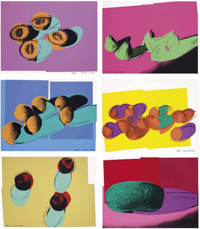 An authentic edition of Andy Warhol, Space Fruit: Still Lifes (1979) sold in New York in 2012 for $92,500. Courtesy of Christie's