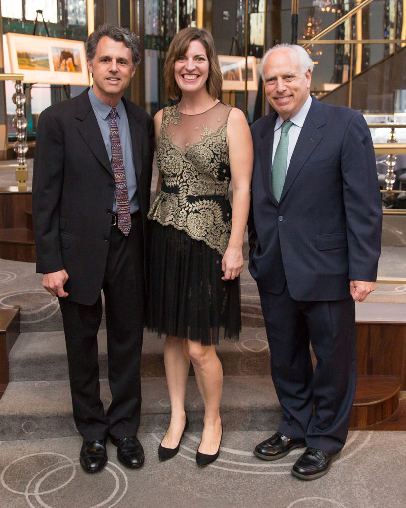 John P Stern, Nora Lawrence, and David R Collens at the Storm King Art Center Seventh Annual: Gala Dinner and Live Auction. Courtesy of Benjamin Lozovsky/BFA.