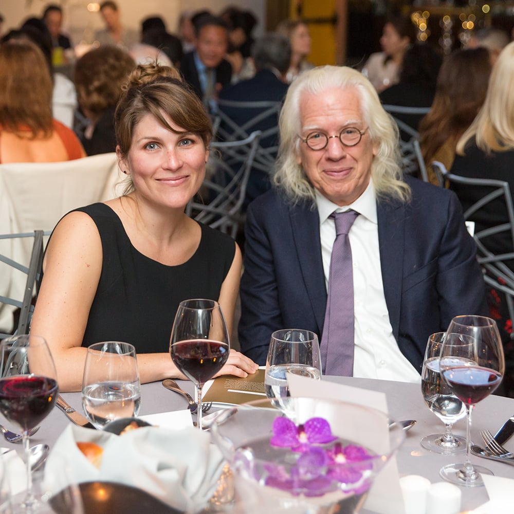 Katie Denny Horowitz and Tom Otterness at the Storm King Art Center Seventh Annual: Gala Dinner and Live Auction. Courtesy of Benjamin Lozovsky/BFA.