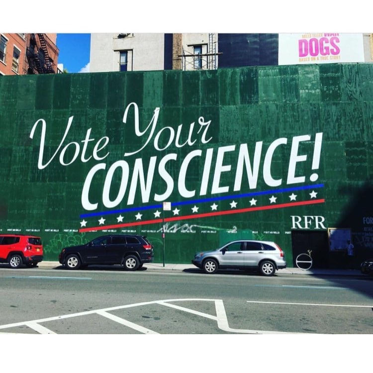 Aby Rosen's anti-Trump billboard. Courtesy of Aby Rosen, via Twitter.