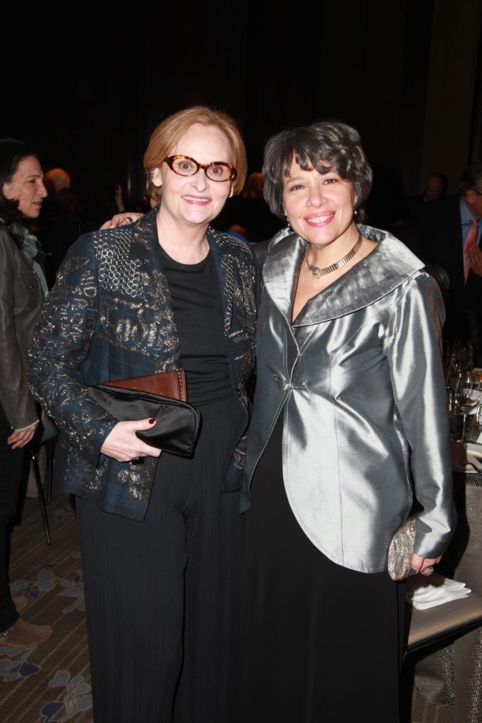 Laura Blanco and Holly Block at the Bronx Museum of the Arts Spring Gala and Art Auction 2014. ©Patrick McMullan. Courtesy of J Grassi/Patrickmcmullan.com.