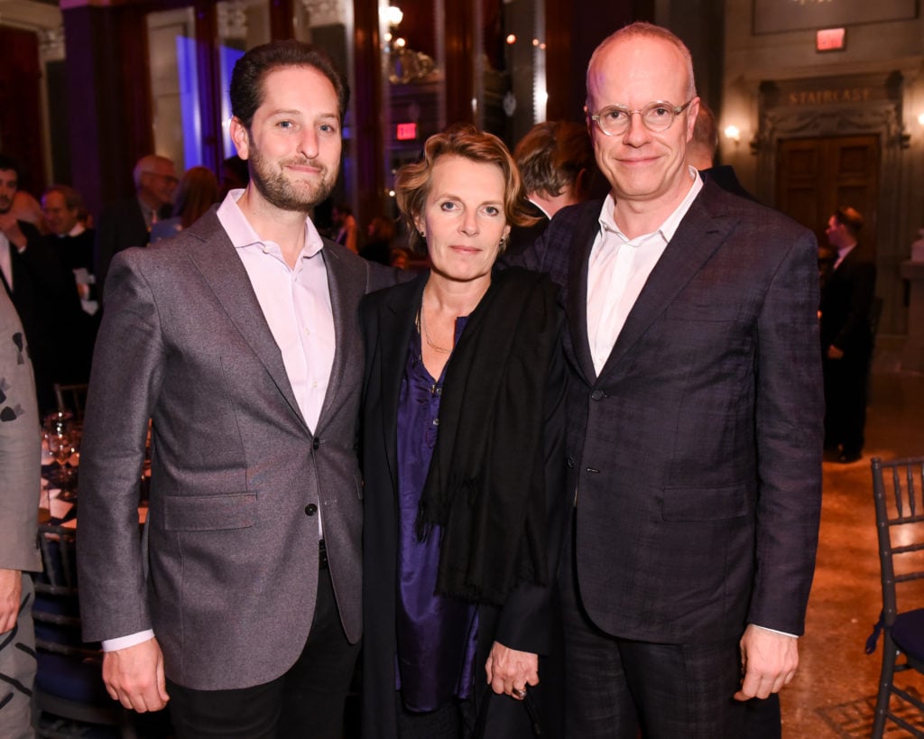 Noah Horowitz, Anabelle Selldorf, and Hans-Ulrich Obrist at the Swiss Institute 30th Anniversary: Benefit Dinner and Auction. Courtesy of BFA.