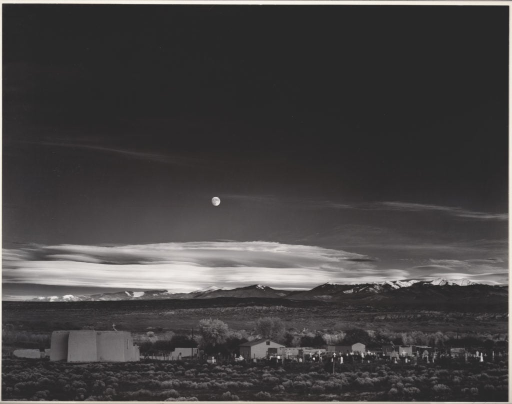 Ansel Adams, Moonrise, Hernandez, New Mexico (1941). Courtesy of Fenimore Art Museum © 2015 The Ansel Adams Publishing Rights Trust.