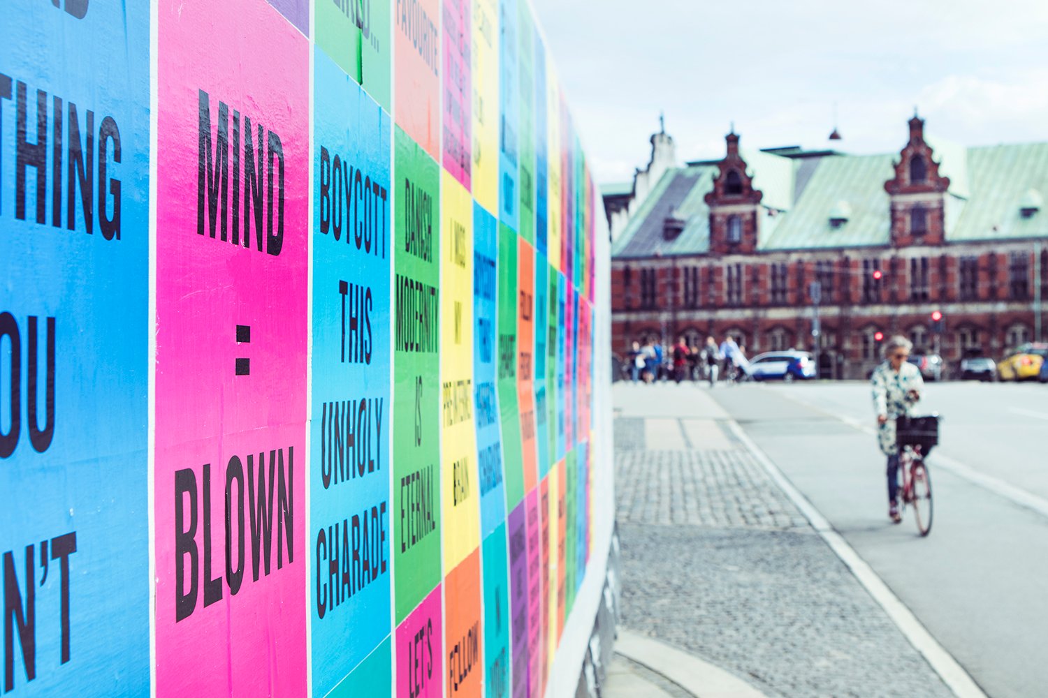 Douglas Coupland posters installed in Copenhagen. Photo courtesy CHART Art Fair and I Do Art Agency