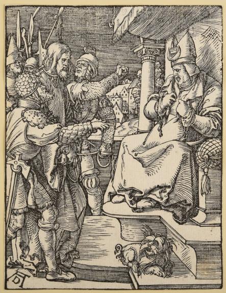 Albrecht Dürer, Christus vor Kaiphas (1509-11). Courtesy Kurhaus Kleve