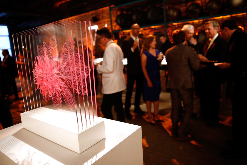 NEW YORK, NY - MAY 07: Artwork by E.V. Day is displayed during the 23rd Annual Whitney Museum American Art Award Gala at Highline Stages on May 7, 2014 in New York City. (Photo by Astrid Stawiarz/Getty Images)