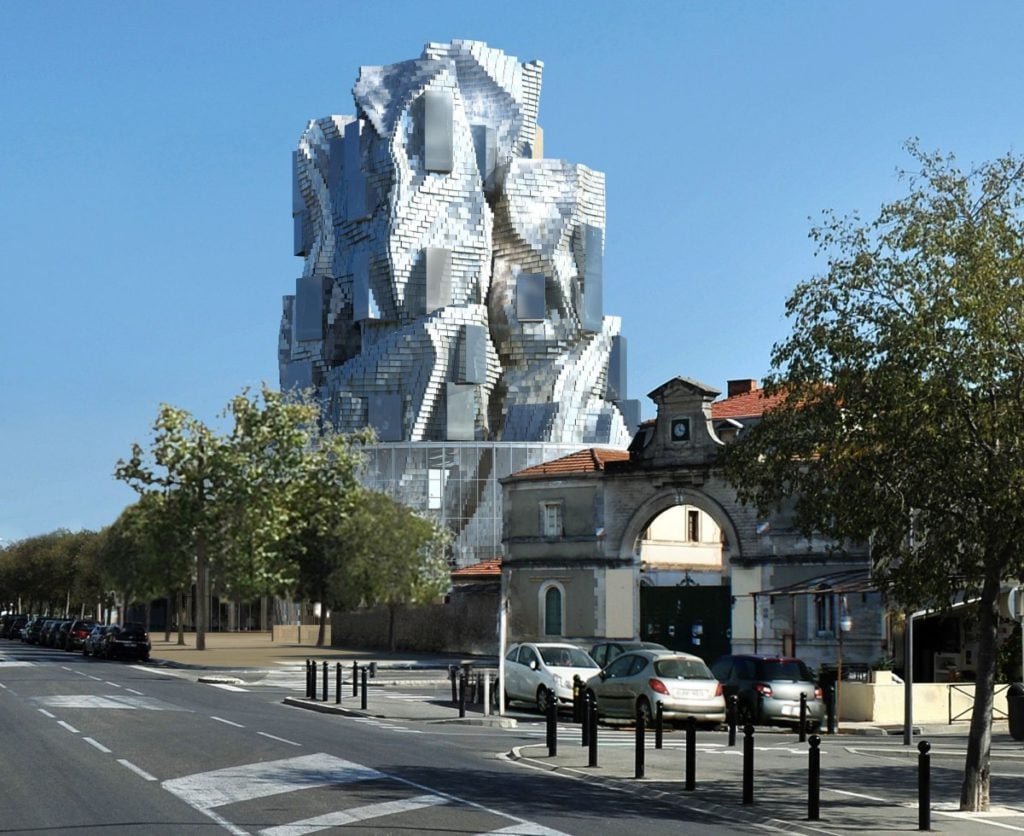 LUMA Arles will include a resource building by Frank Gehry, which will rise 56 metres high above the avenue Victor Hugo. Rendering courtesy Luma Arles