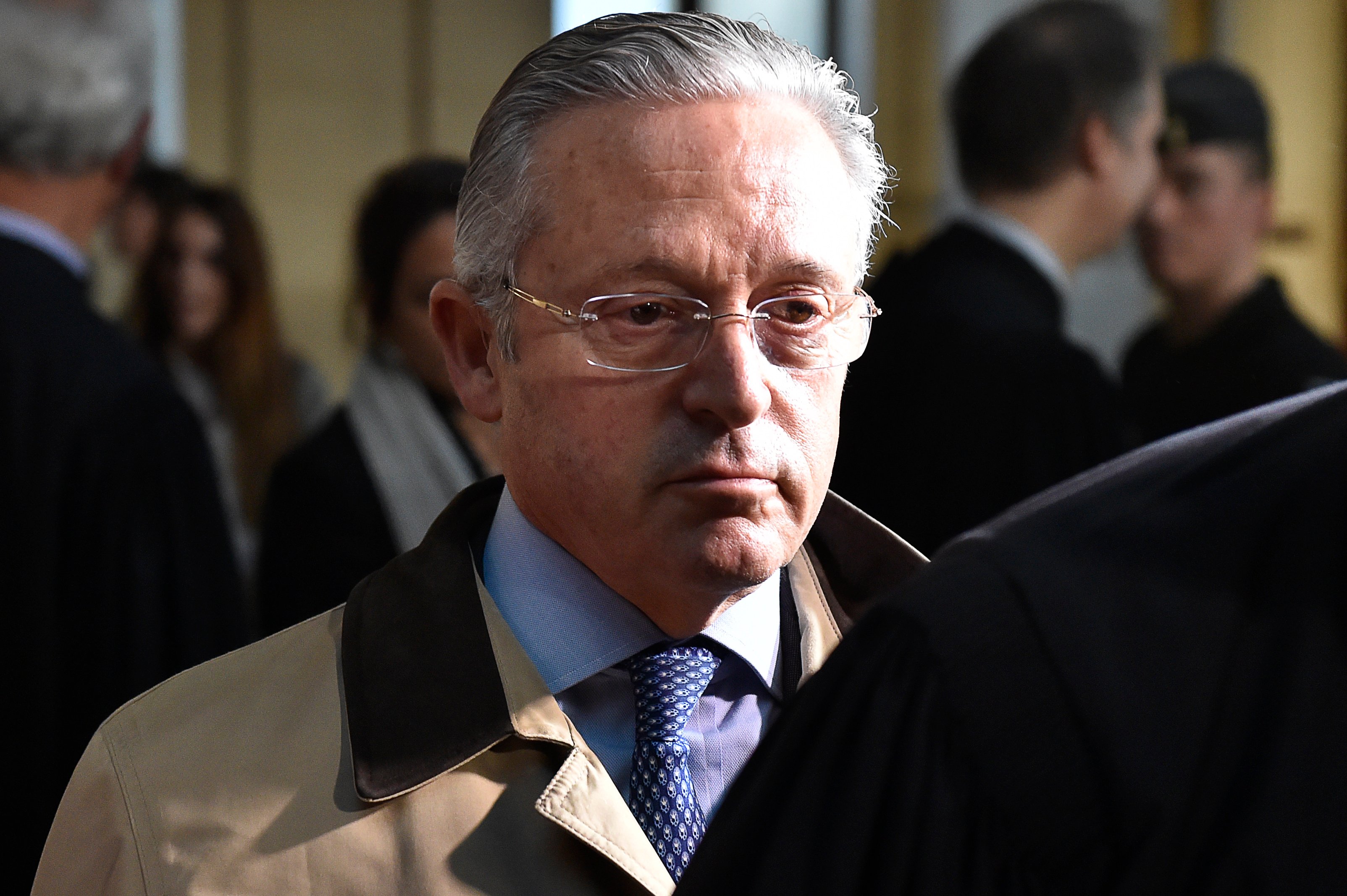Franco-American art-dealer Guy Wildenstein leaves the Paris courthouse on January 4, 2016, after the first day in the trial of several members of the Wildenstein art-dealing dynasty on charges of tax fraud and money-laundering. Several members of the Wildenstein art-dealing dynasty went on trial in Paris on January 4 charged with stashing hundreds of millions of euros in inheritance money out of reach of the French taxman. Family patriarch Guy Wildenstein, 70, faces up to 10 years in prison for tax fraud and money laundering in a multi-generational inheritance squabble worthy of a soap opera. Courtesy of Alain Jocard/AFP/Getty Images.