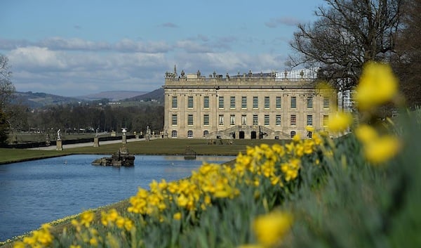 The Chatsworth House, outside of which Zaha Hadid's Lilas Pavilion will be on display. Photo courtesy of OLI SCARFF/AFP/Getty Images.