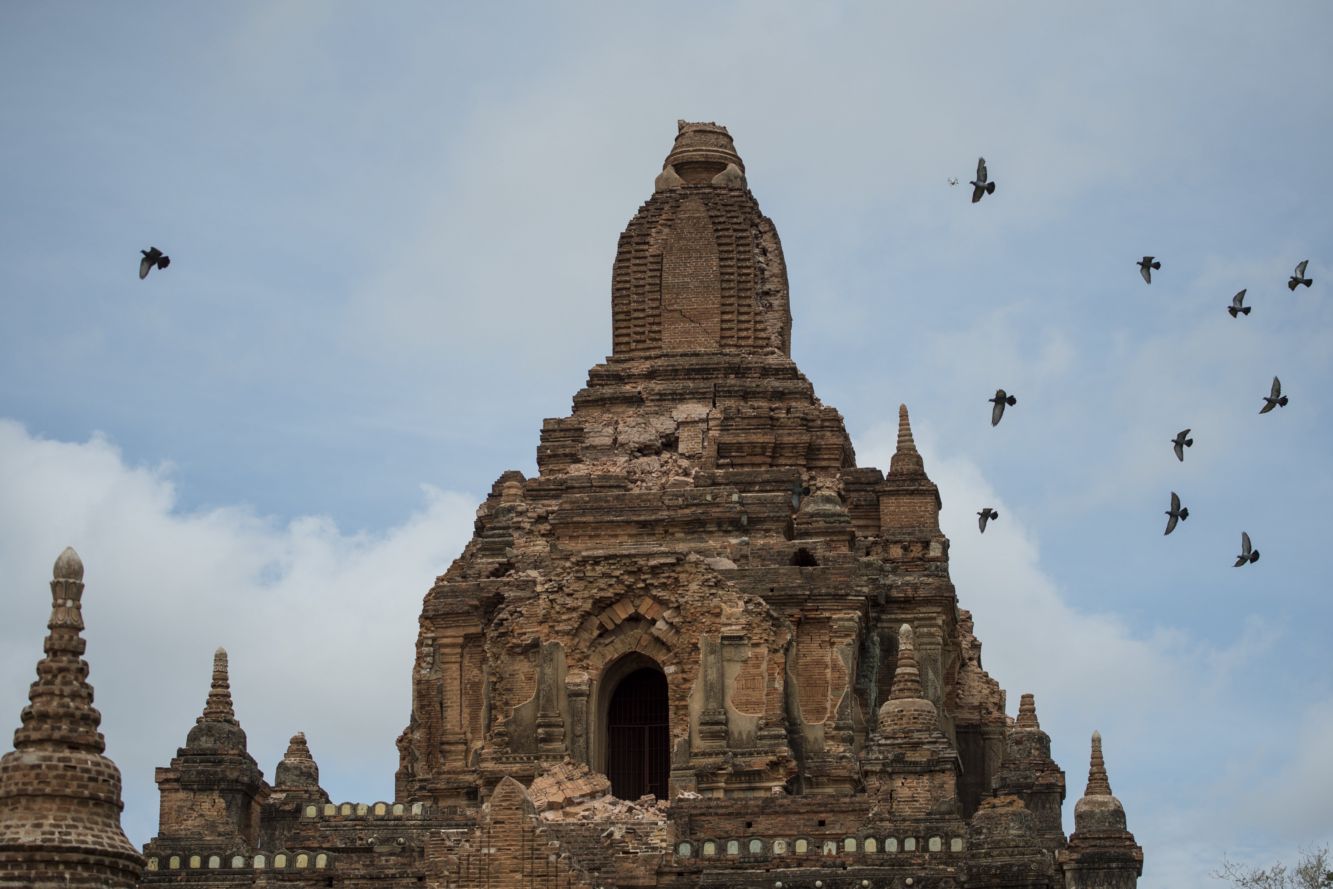The damaged ancient Tayoke Pyay Temple. Photo: YE AUNG THU/AFP/Getty Images.