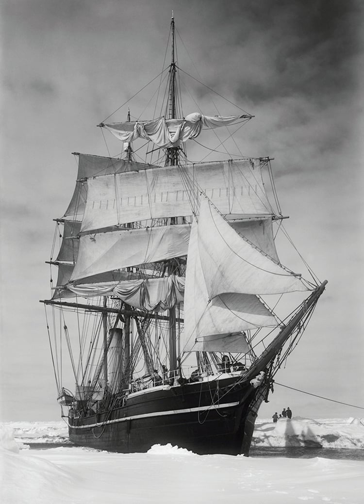 Herbert George Ponting, the Terra Nova held up in the Pack. Courtesy of the Scott Polar Research Institute, University of Cambridge.