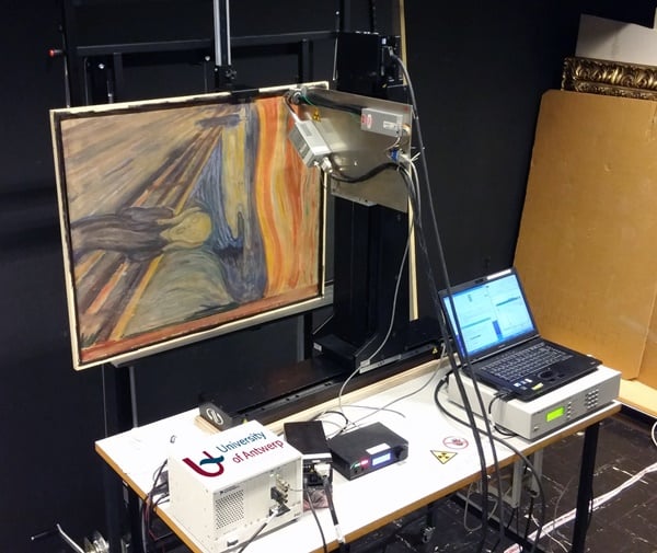 MA-XRF scanning in progress at the studio of Nasjonalmuseet. Courtesy of University of Antwerp
