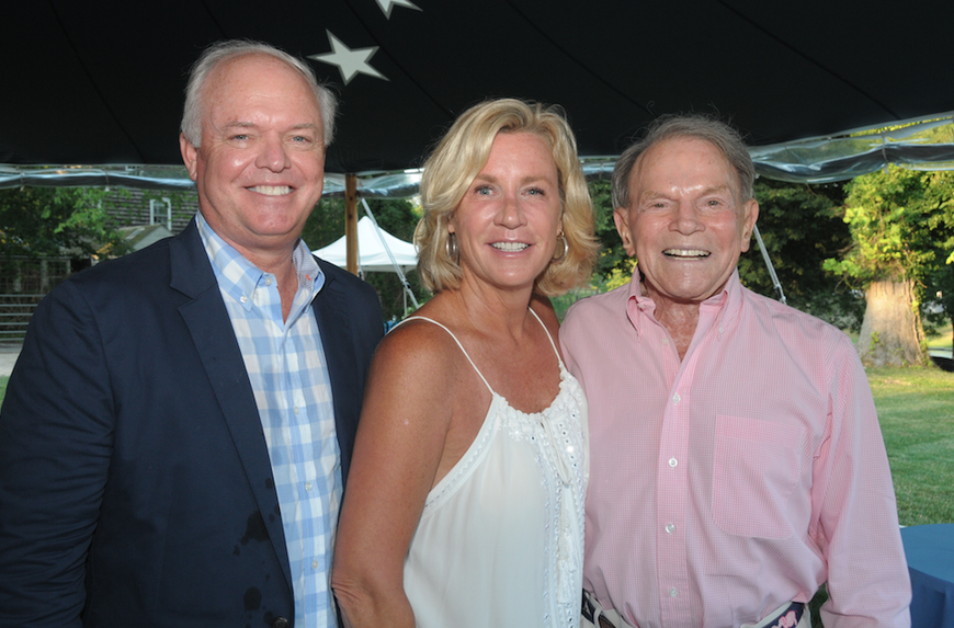 Jim Forbes, Hollis Forbes, and Ted Hartley at the Thomas Moran Trust's Midsummer Cocktail Party. Courtesy of the Thomas Moran Trust.