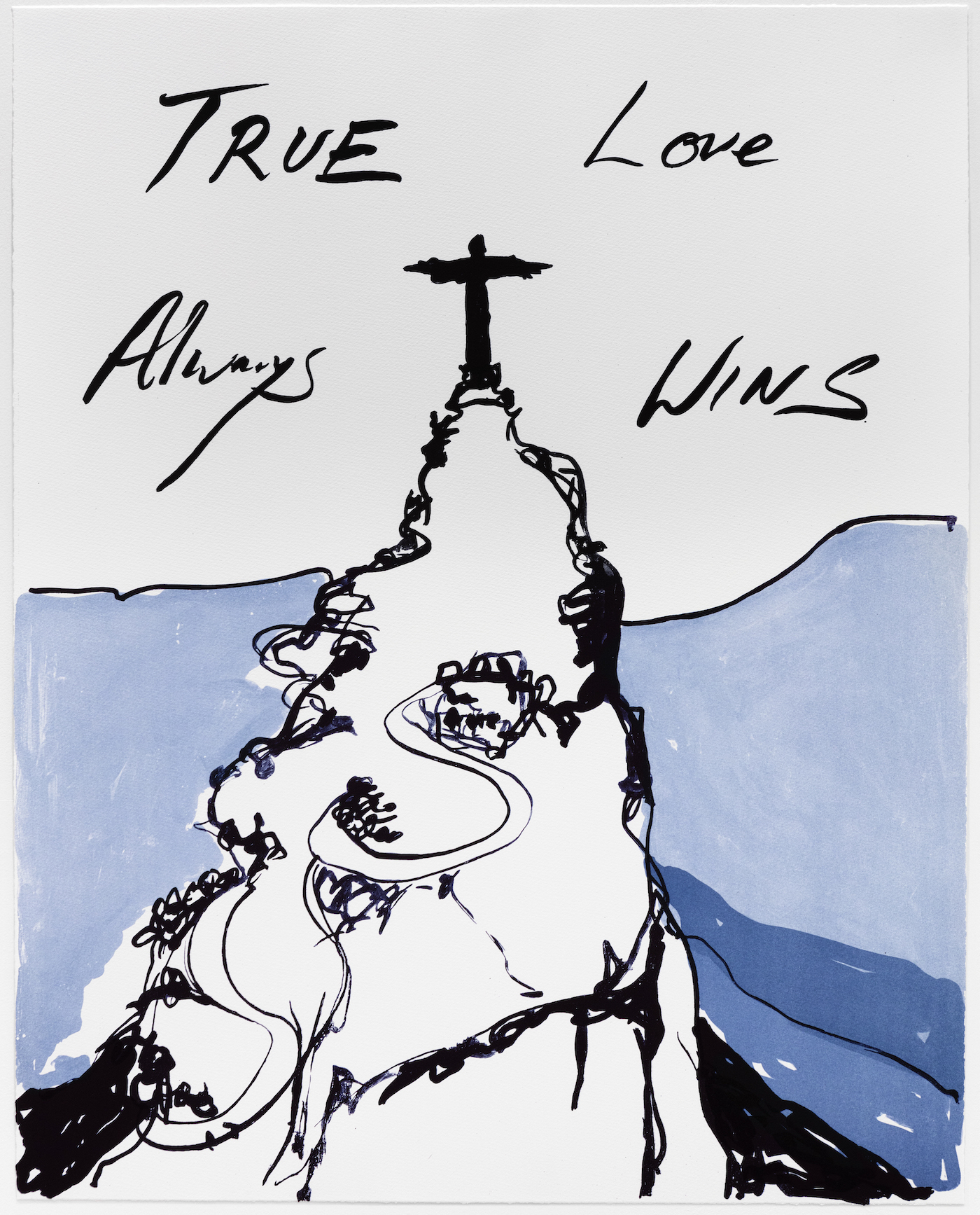 Tracey Emin, True Love Always Wins (2016) Four colour lithographic print on Somerset 300gsm Velvet White paper. Produced by Paupers Press, London Edition of 300 76 x 60cm Image credit: © Tracey Emin Courtesy of Counter Editions, London and Team GB