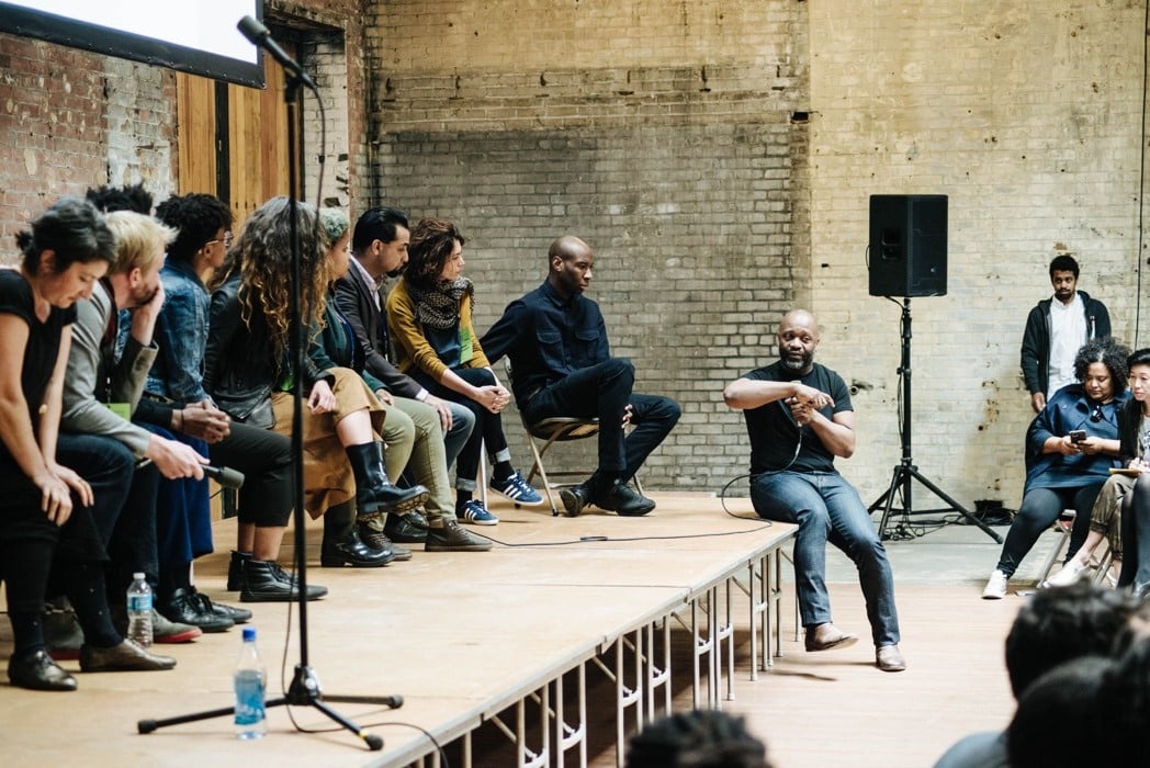 Artist Theaster Gates in conversation with Fellows during IdeasCity Detroit in April 2016. Photo Justin Milhouse