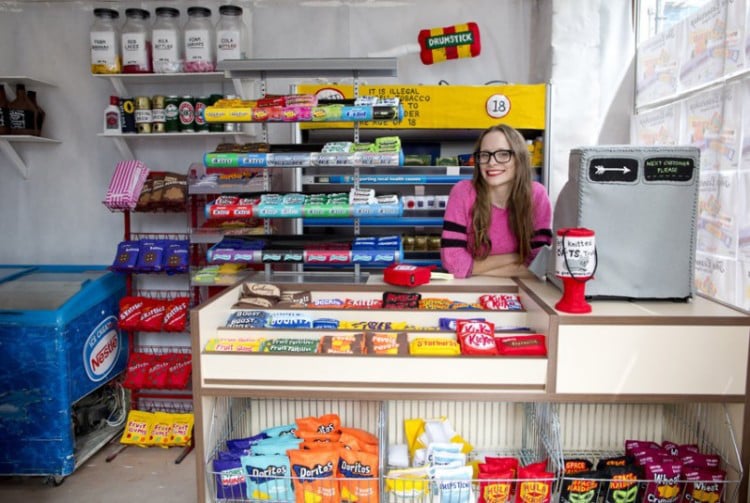 Lucy Sparrow, The Cornershop installation (2014). Courtesy of the artist.