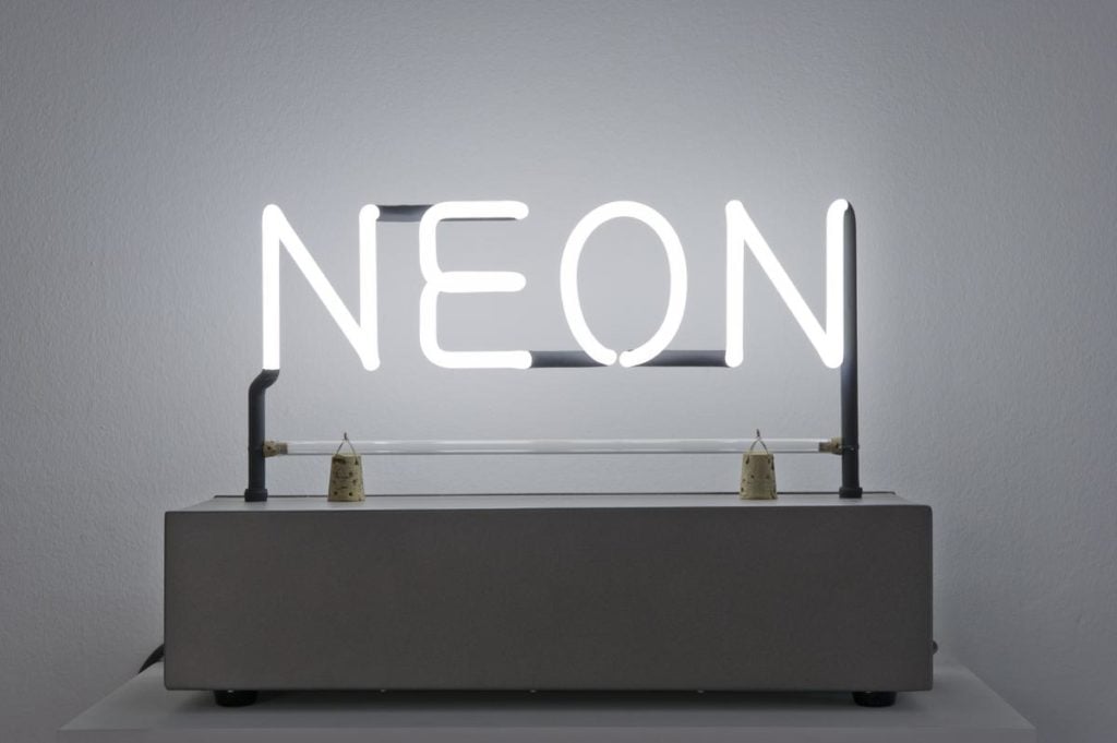 Joseph Kosuth, Neon (1965). Courtesy of the Artist, La maison rouge, Paris and Sprüth Magers Gallery London. Photograph by Marc Domage.