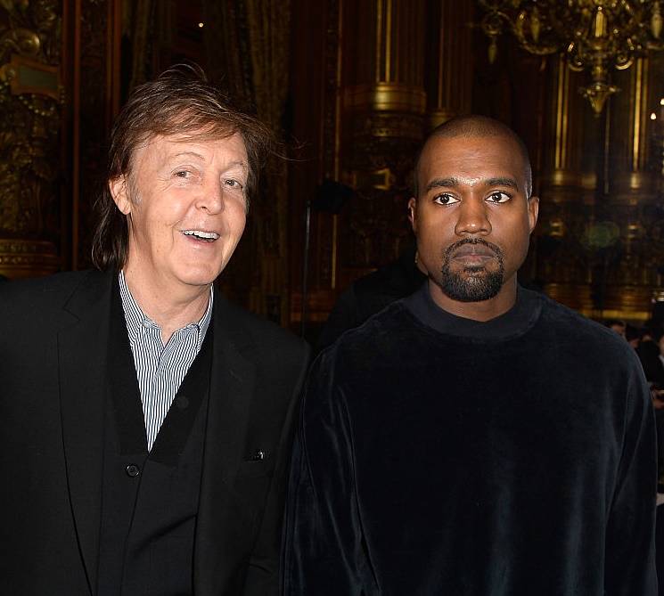 Paul McCartney and Kanye West during Paris Fashion Week, March 2015. (Photo by Pascal Le Segretain/Getty Images.