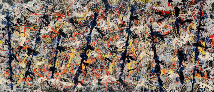 Jackson Pollock, Blue Poles, 1952. Courtesy of the Pollock-Krasner Foundation ARS, NY and DACS, London 2016 via Royal Academy of Arts.