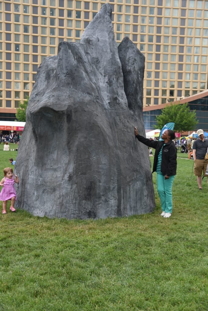 Rudy Shepherd, Black Rock Negative Energy Absorber (2015) at the Three Rivers Arts Festival, Pittsburgh, 2015. Photo Mary Shepherd, courtesy Studio Museum.