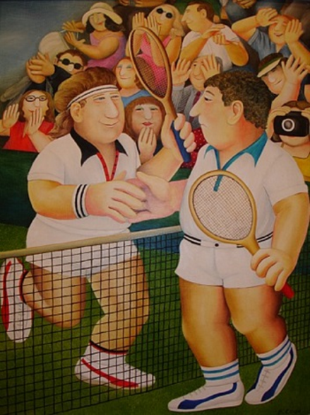 Beryl Cook, Tennis (1981). Courtesy of Walton Fine Arts.