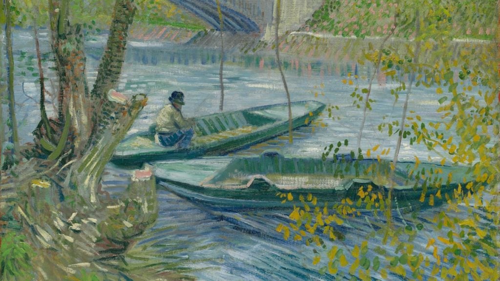 Vincent van Gogh, Fishing in Spring, the Pont de Clichy (Asnières), 1887 (detail). Collection of the Art Institute of Chicago, gift of Charles Deering McCormick, Brooks McCormick, and the Estate of Roger McCormick.