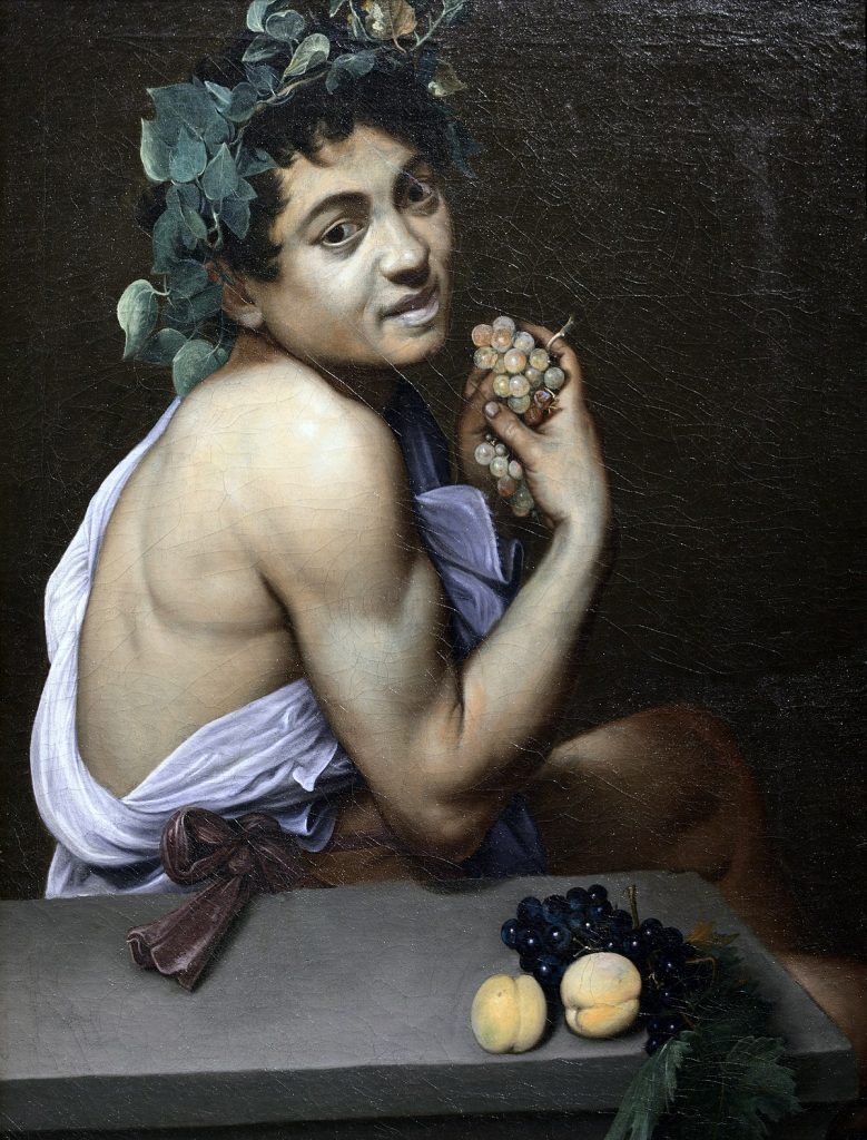 Caravaggio, <em>Young Sick Bacchus</em> (ca. 1593). Collection of the Galleria Borghese, Rome. 
