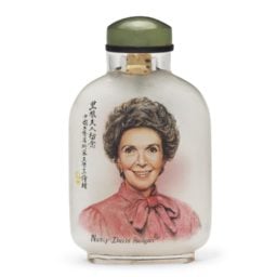 This Nancy Reagan stuff bottle and stopper carried a $3,000 top estimate, but hammered down at $27,500. Courtesy of Christie's.