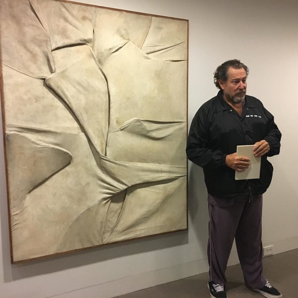 Julian Schnabel at the preview of "Salvatore Scarpitta: 1956–1964" at Luxembourg & Dayan. Courtesy of Jessica Zhang. 