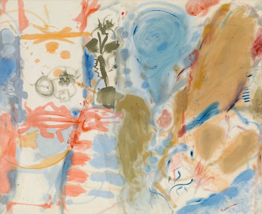 Helen Frankenthaler, <em>Western Dream</em> (1957). Helen Frankenthaler Foundation, New York. © 2016 Helen Frankenthaler Foundation/Artists Rights Society (ARS), New York. Photograph by Rob McKeever, courtesy of Gagosian Gallery. 