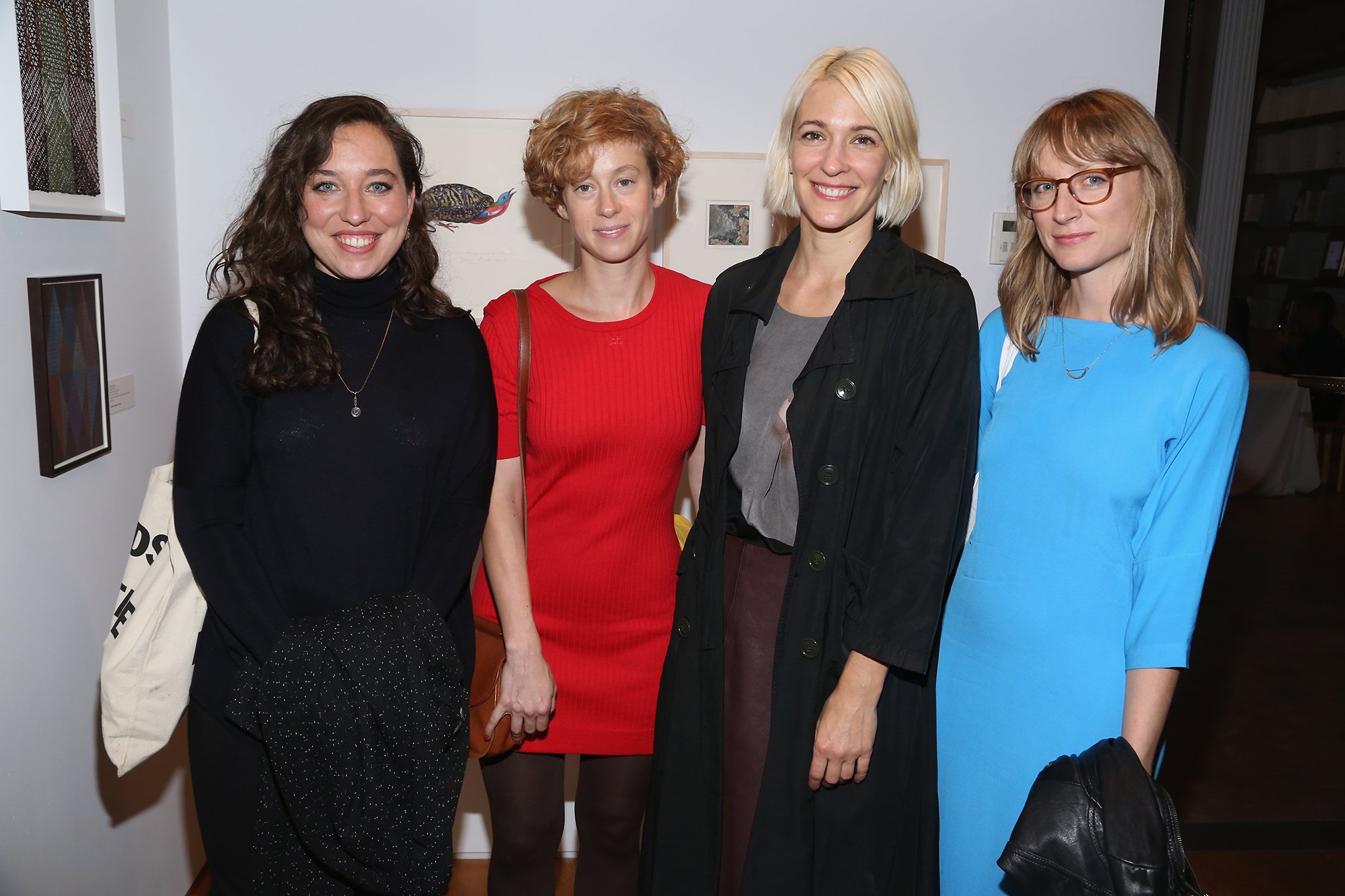 Julia Bland, Sarah Faux, Candice Nadey, and Kristen Wawruck at the Drawing Center Annual Benefit Auction. Courtesy of photographer Sylvain Gaboury, © Patrick McMullan.
