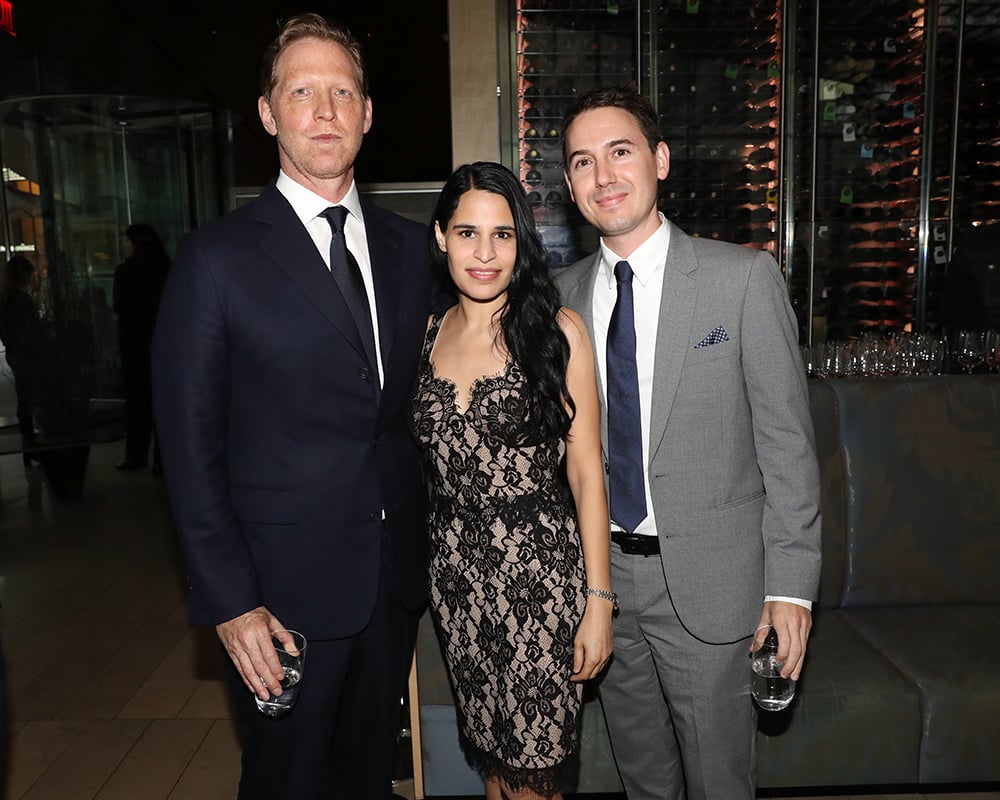 Matt Tynauer, Jasmine Mir, and Corey Reeser at the premiere of <em>Jean Nouvel: Reflections</em>. Courtesy of BFA. 