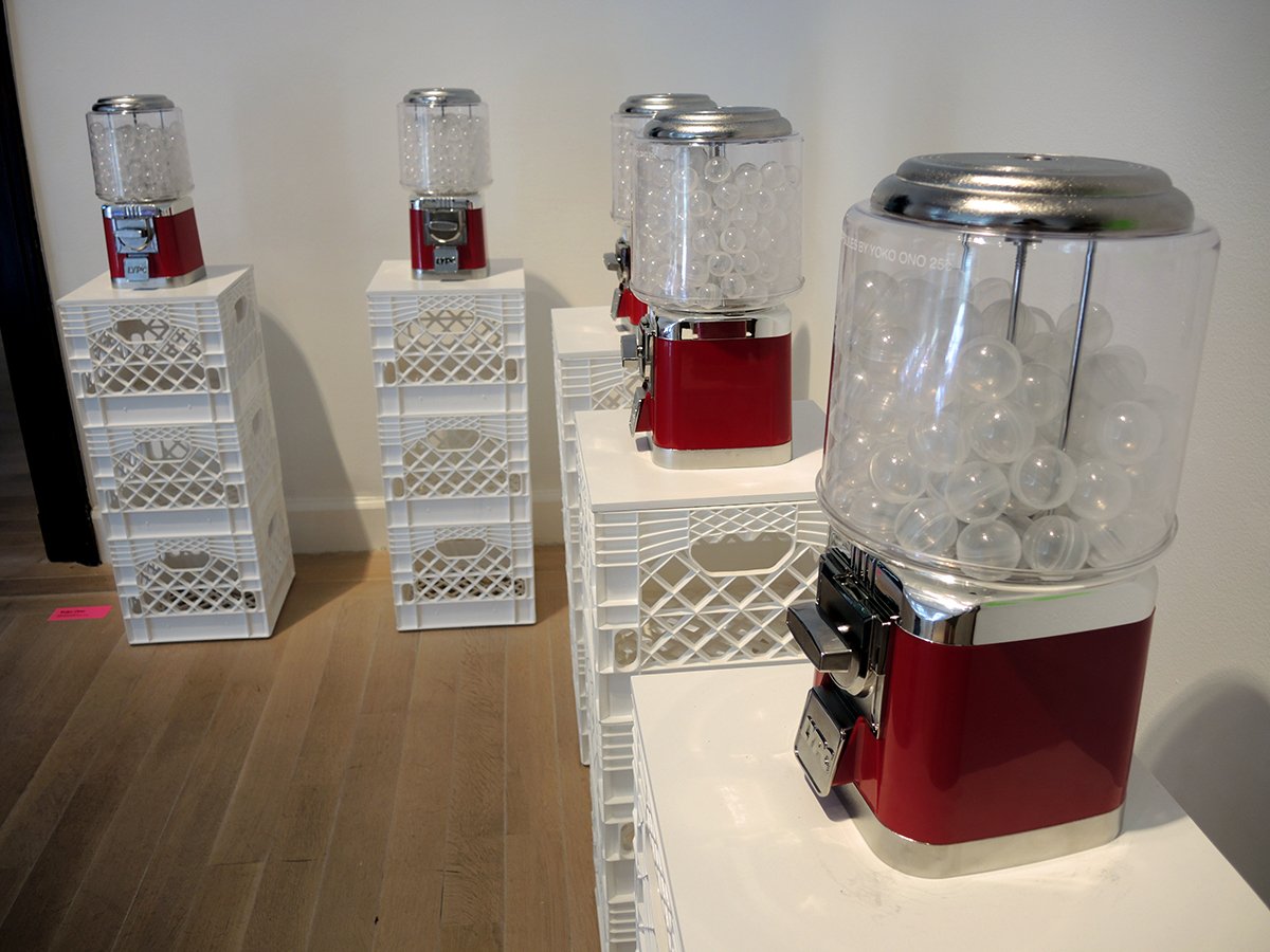 Yoko Ono, <em>Air Dispensers</em> (1971–2016) in "Take Me (I'm Yours)" at the Jewish Museum. Courtesy of Sarah Cascone. 
