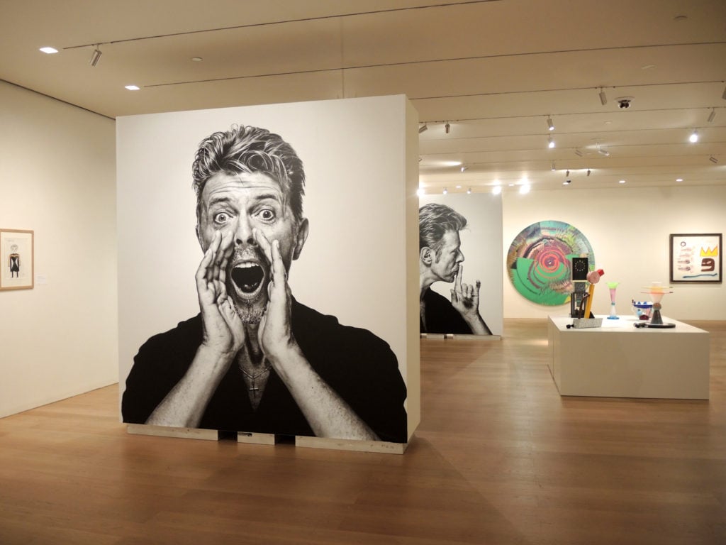 Installation view of the David Bowie auction preview at Sotheby's New York. Courtesy of Sarah Cascone.