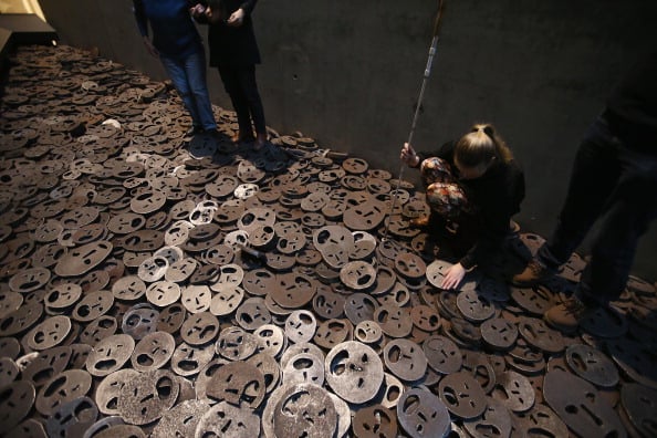 The work <i>Fallen Leaves</i> by Menashe Kadishman at the Jewish Museum Berlin. Photo by Sean Gallup/Getty Images