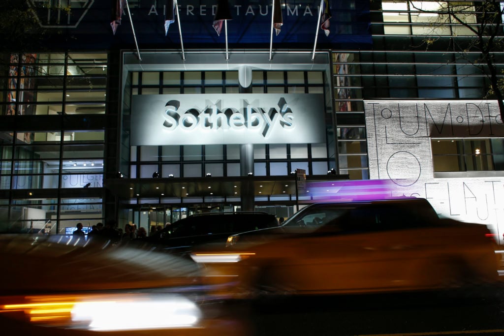 Sotheby's auction house in New York City. Courtesy of Getty Images.