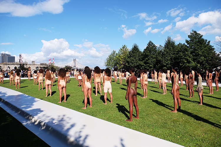 Models pose on the runway at the Kanye West Yeezy Season 4 fashion show on September 7, 2016 in New York City. Courtesy of Photo by Jamie McCarthy/Getty Images for Yeezy Season 4.