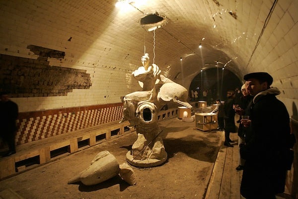 A 2007 exhibition in the wine cellar of the Winzavod complex in Moscow. Photo: MAXIM MARMUR/AFP/Getty Images.