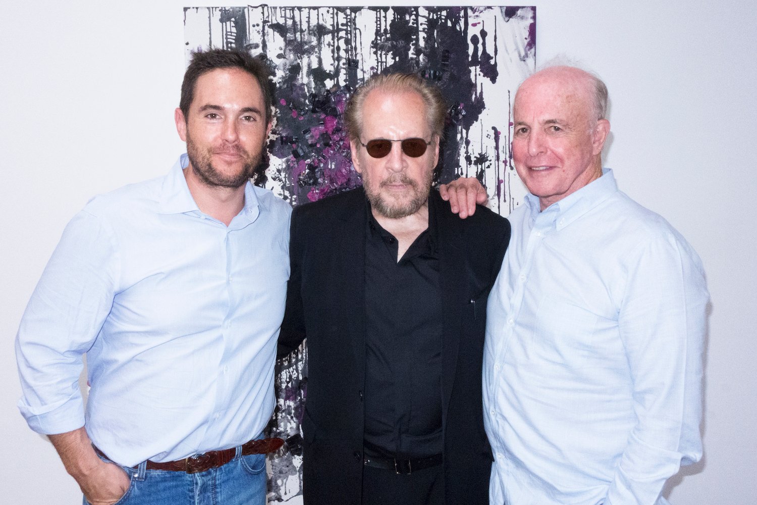 Josh Roth, Larry Clark, and Jim Berkus at the opening of Larry Clark's new show at UTA Artist Space in Los Angeles. Courtesy of Paige Silveria.