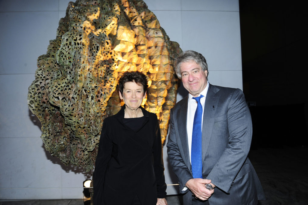 Ursula von Rydingsvard and Leon Black at MoMA in 2015. ©Patrick McMullan. Courtesy of Paul Bruinooge/PatrickMcMullan.com.