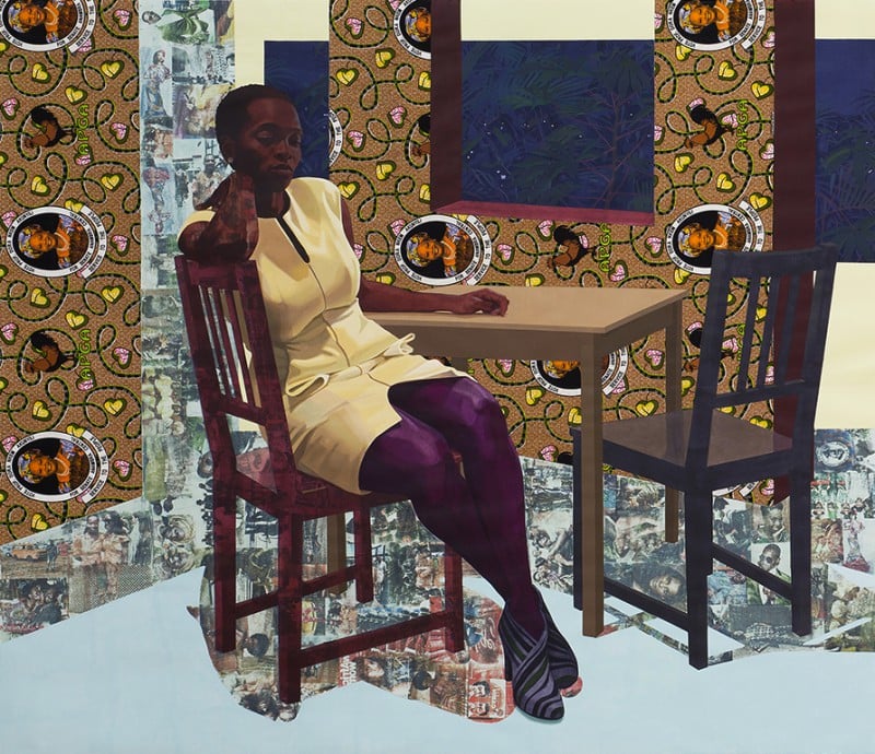 Njideka Akunyili Crosby, Portals (left panel) (2016). Courtesy of the artist.