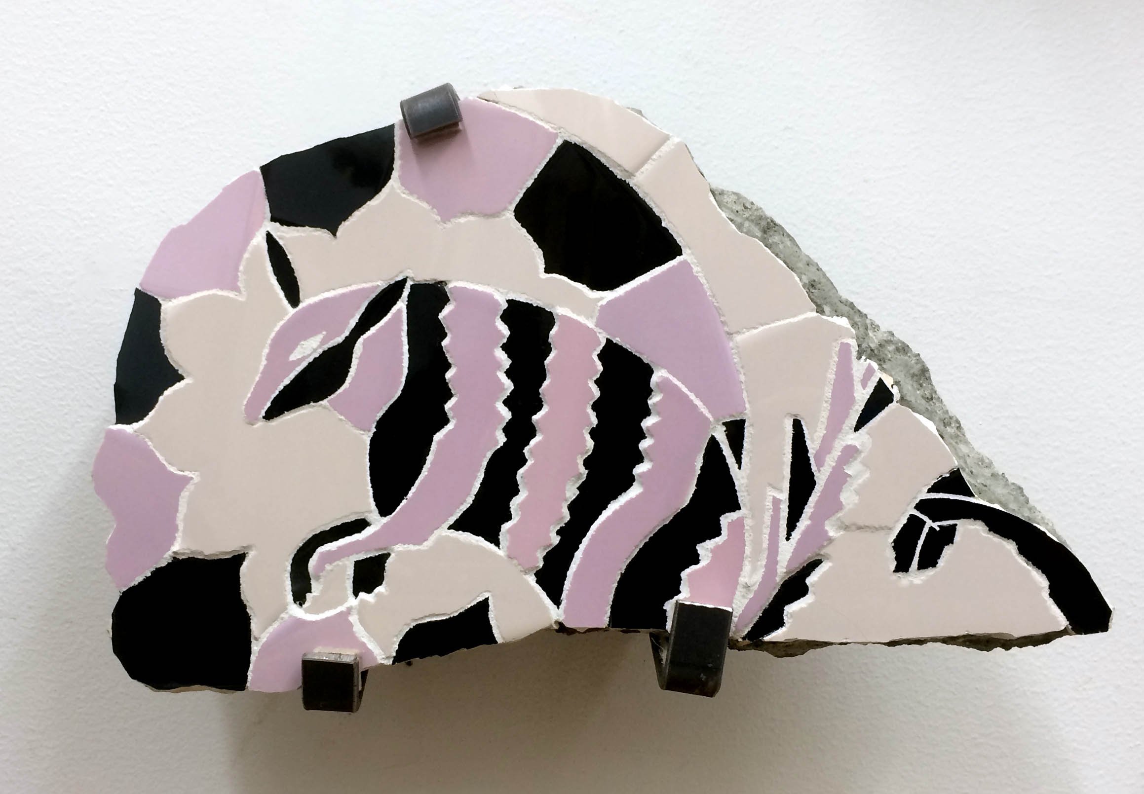 Joe Bochynski, <em>Armadillo in Pink and Black Surrounded by Flower Petals, 2016.16. Excavated from condo development at 476 Woodward Ave. Ridgewood, NY. Possibly from the Otomi people</em>. Courtesy of Joe Bochynski.
