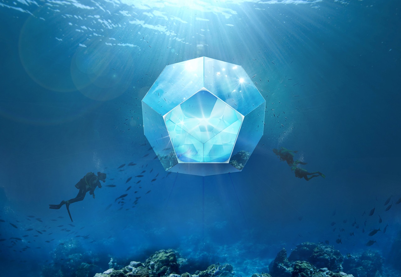 Doug Aitken, Underwater Pavilions (2016). Digital rendering by Doug Aitken Workshop/Parley for the Oceans/MOCA.