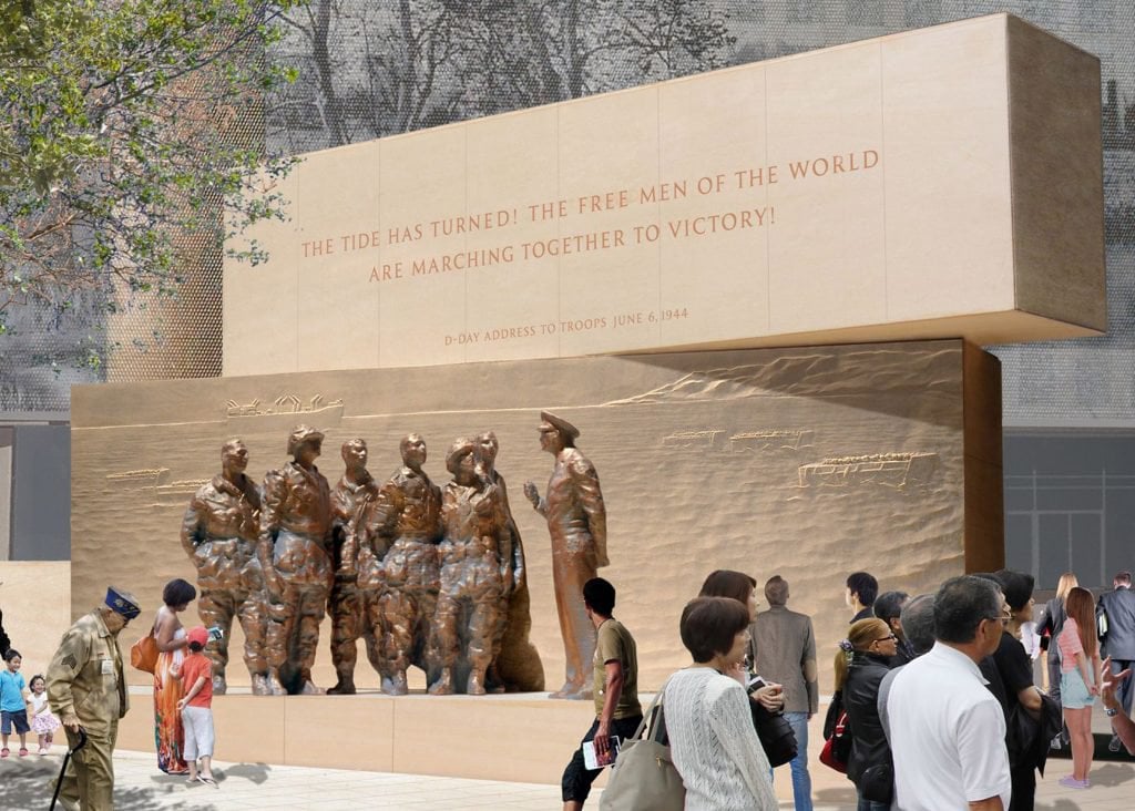 A rendering of Frank Gehry's design for the Eisenhower Memorial in Washington, DC. Courtesy of Gehry Partners.