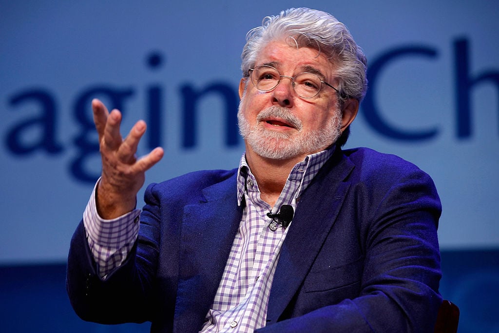 George Lucas addresses the Investment Company Institute's annual general membership meeting at the Marriott Wardman Park hotel May 11, 2012 in Washington, DC. Photo by Chip Somodevilla/Getty Images.
