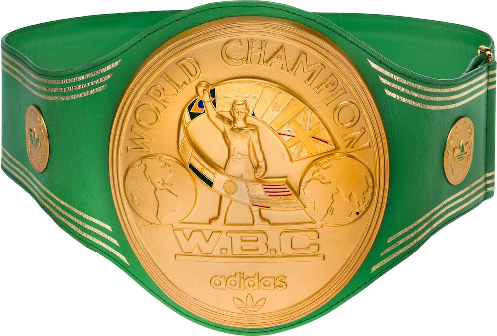1970's Muhammad Ali WBC Heavyweight Championship Belt Earned in Victory over George Foreman in the "Rumble in the Jungle." Photo Courtesy: Heritage Auctions.