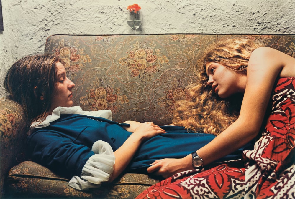 William Eggleston <i>Untitled, 1974 (Karen Chatham, left, with the artist's cousin Lesa Aldridge, in Memphis, Tennessee) </i> (1974). Photo Wilson Centre for Photography