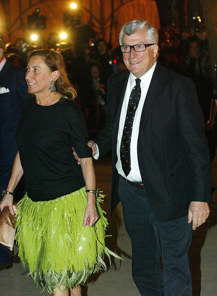 Valencia, SPAIN: Patrizio Bertelli (R), chairman of Prada, and his wife designer Miuccia Prada arrive at their company's party celebrated 15 April 2007 in Valencia, Spain, where the 32nd America's Cup is taking place and Bertelli owns one of the participant boats. AFP PHOTO / Rafa RIVAS (Photo credit should read RAFA RIVAS/AFP/Getty Images)